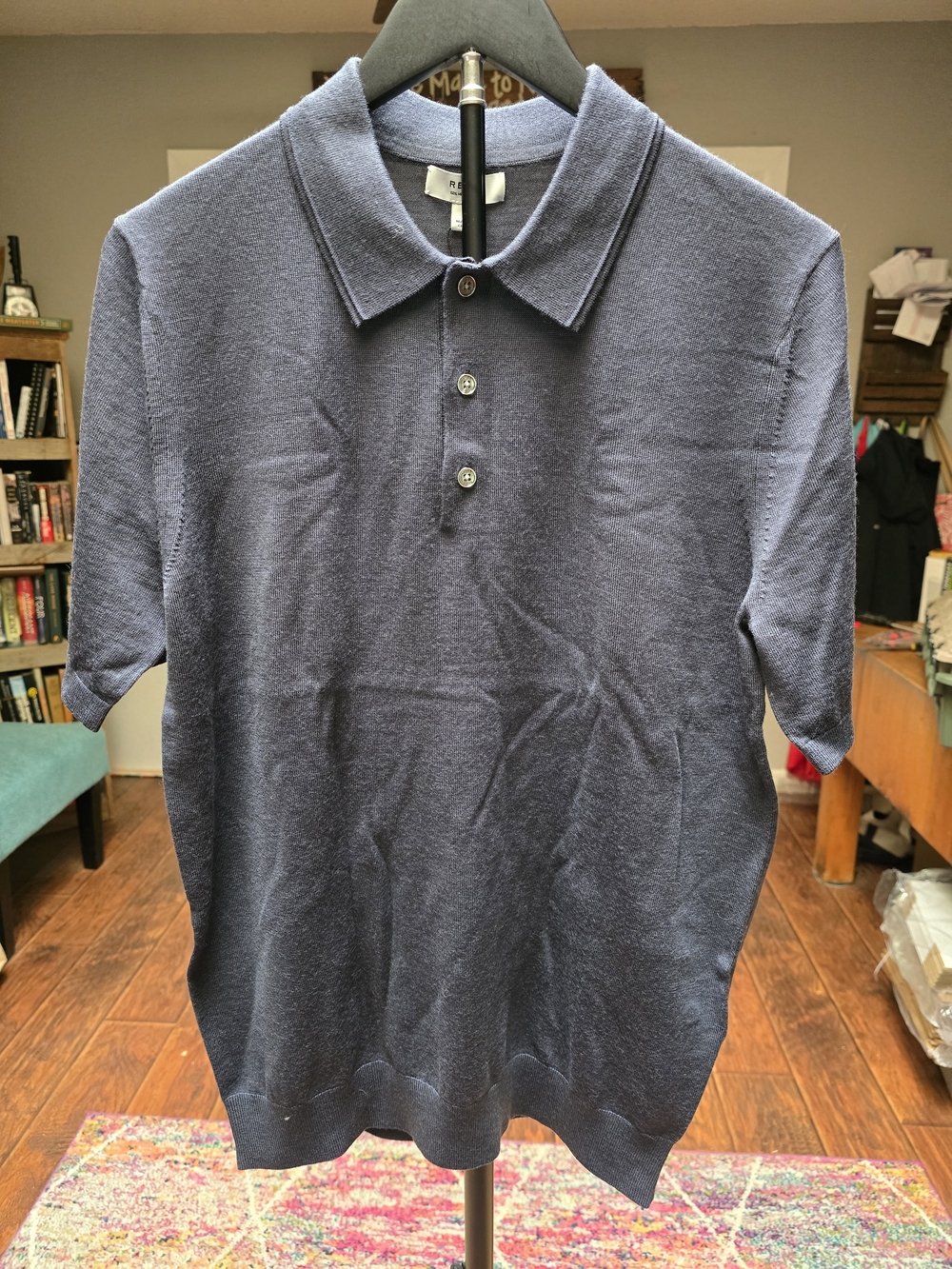 NWT Reiss Navy Short-Sleeve Polo